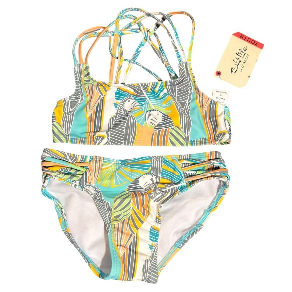 Salt Life Tropical Print Two-Piece Bikini Youth Size 7